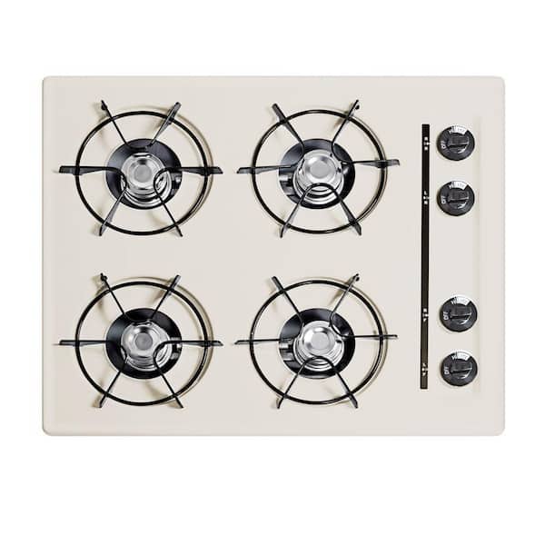 Unbranded 24 in. Gas Cooktop in Bisque with 4 Burners