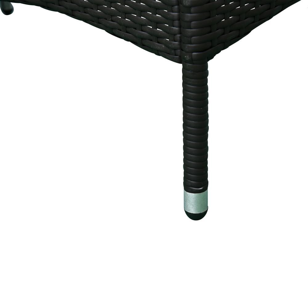 Dark Coffee Rattan Wicker Outdoor Dining Chairs with Cream Cushions