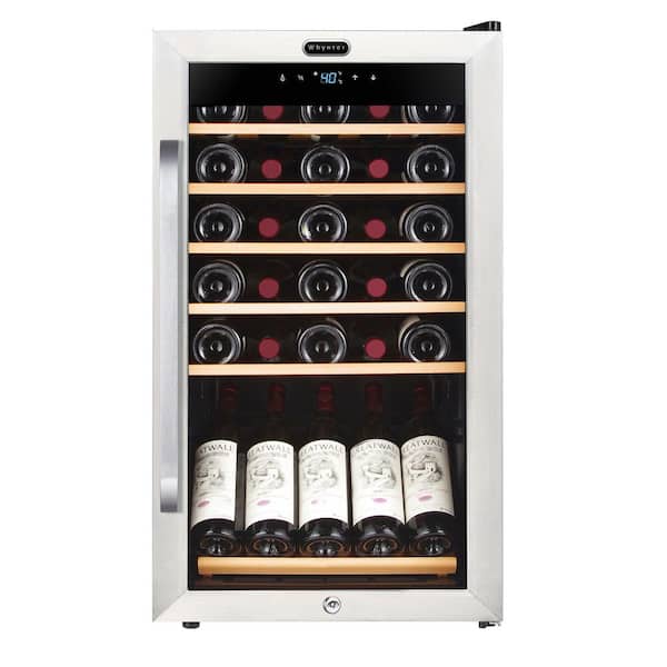 Photo 1 of (DAMAGED EDGE)
Whynter FWC-341TS 34 Bottle Freestanding Wine Refrigerator with Display Shelf and Digital Control, Stainless Steel