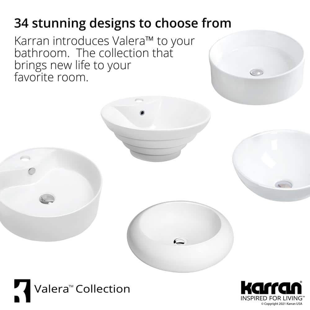 Valera 27" White Ceramic Oval Vessel Bathroom Sink