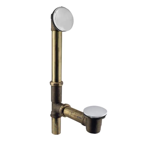 Westbrass 14 in. Brass Bath Waste in Polished Chrome