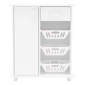 Morris White Compact Cabinet with 3-Baskets