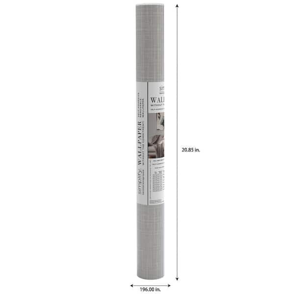 Simplify Grey Linen Adhesive Wall Paper, Gray