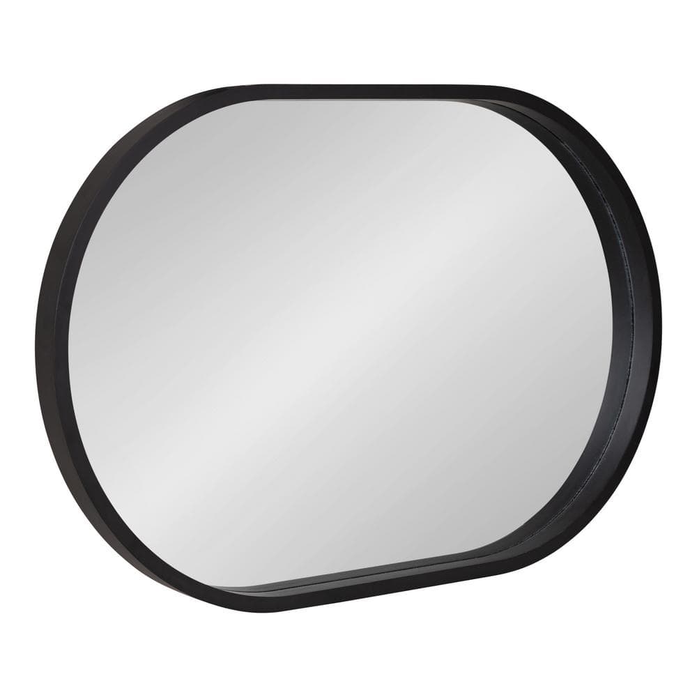 Travis Capsule 33" Modern Black Wood Framed Wall Mirror