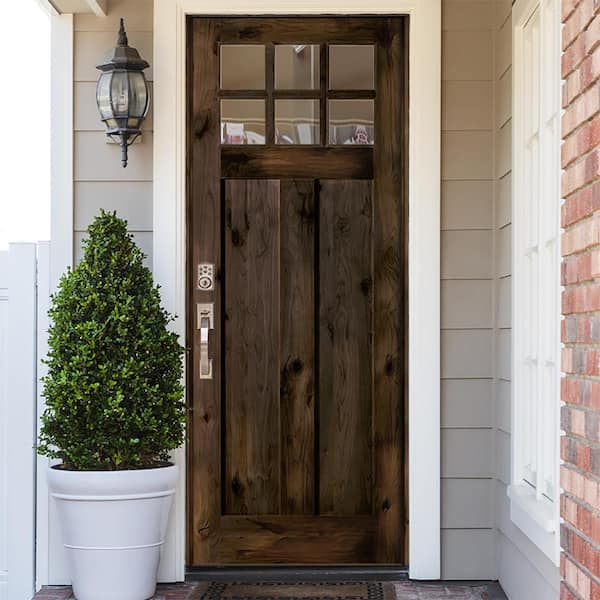 Krosswood Craftsman Rustic Knotty Alder Prehung Entry Door