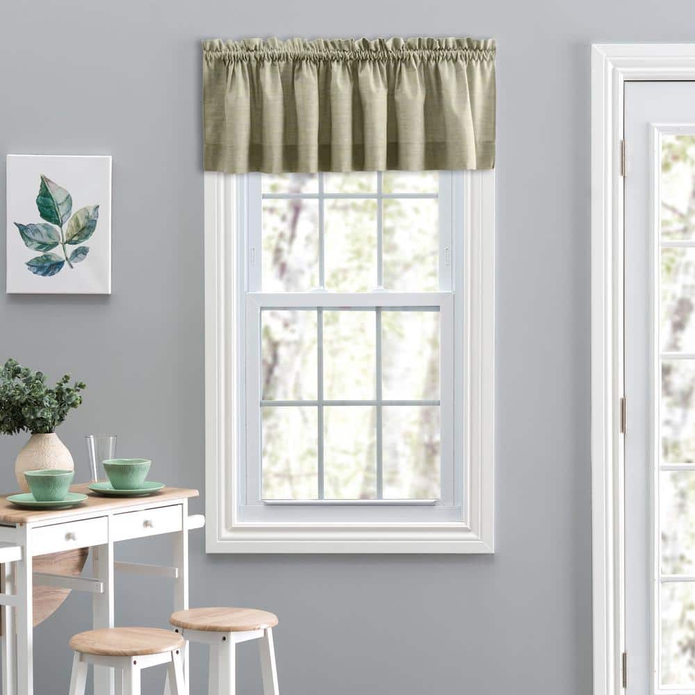 Lisa Mist Poly Cotton Duck Fabric Rod Pocket Valance