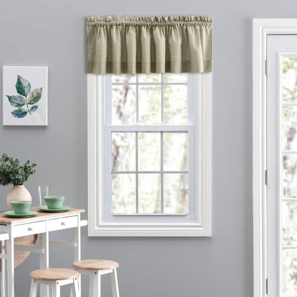 Ellis Curtain Lisa Solid 15 in. L Polyester/Cotton Tailored Valance in Mist