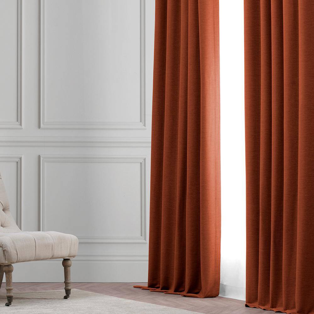 Persimmon Blackout Polyester Rod Pocket Drape Panel