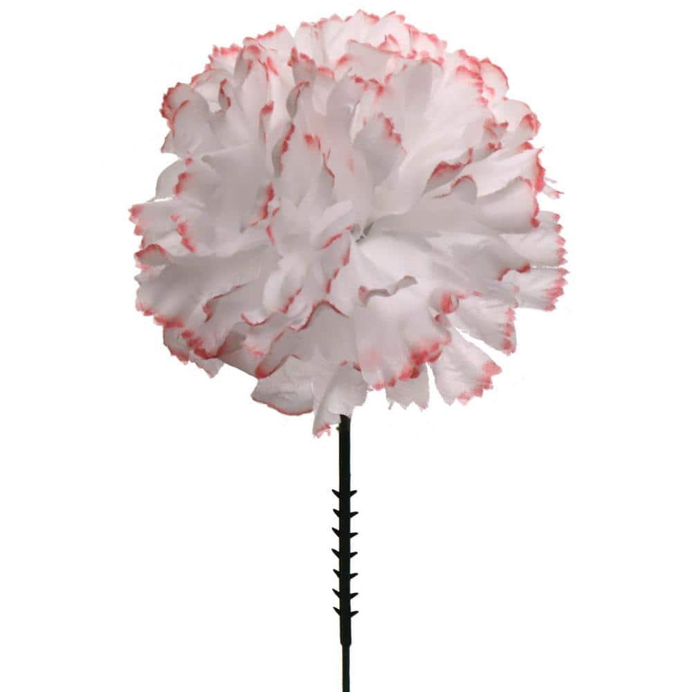 5 in. Peppermint White Artificial Carnation Picks - 100-Piece - Floral Arra