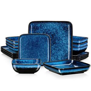 Stern 16-Piece Dark Blue Stoneware Dinnerware Set (Service for 4)