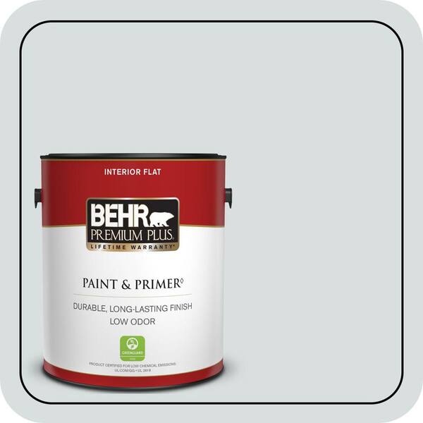 BEHR PREMIUM PLUS 1 gal. #ECC-31-2 Echo Mist Flat Low Odor Interior Paint & Primer