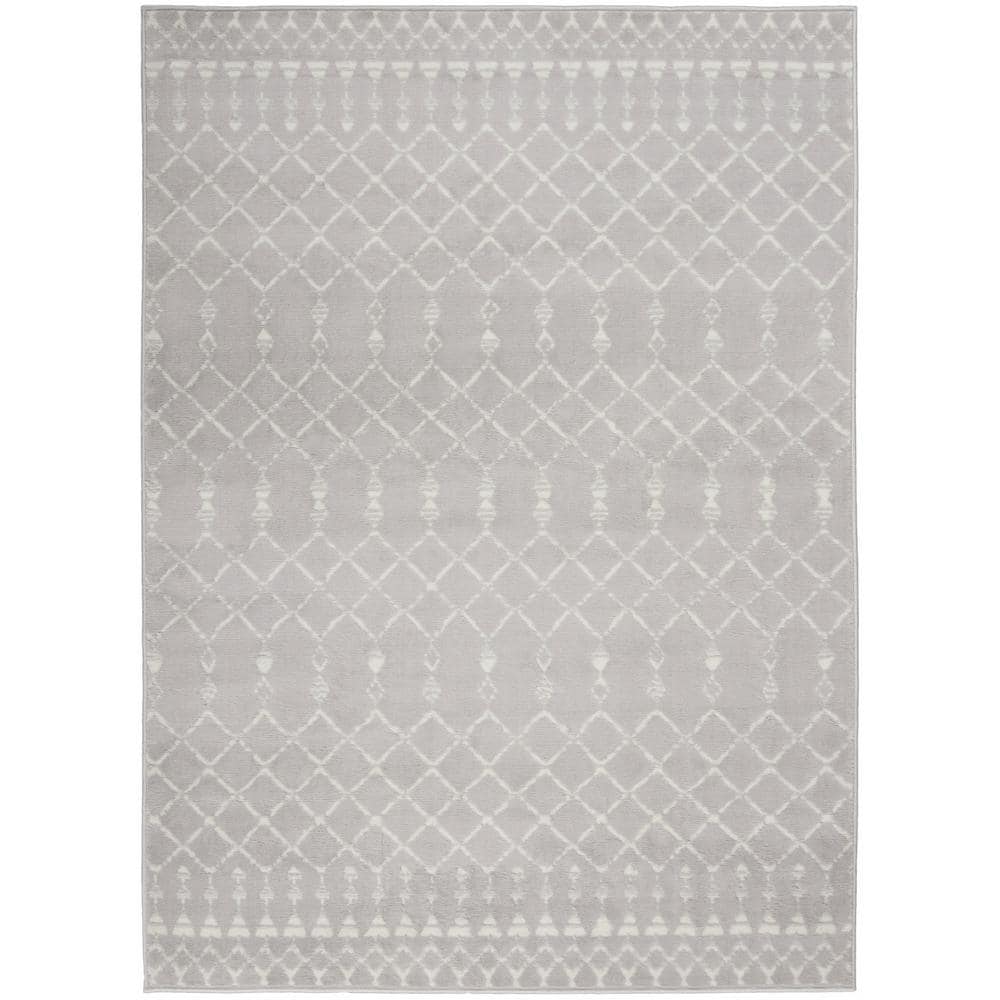 Bohemian Bliss Geometric Gray Synthetic 4' x 6' Area Rug