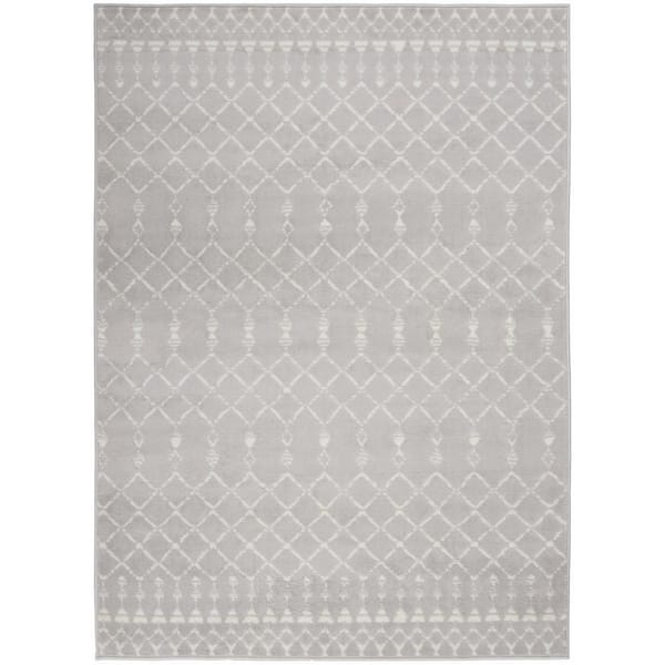 Nourison Whimsicle Grey 4 ft. x 6 ft. Geometric Bohemian Area Rug