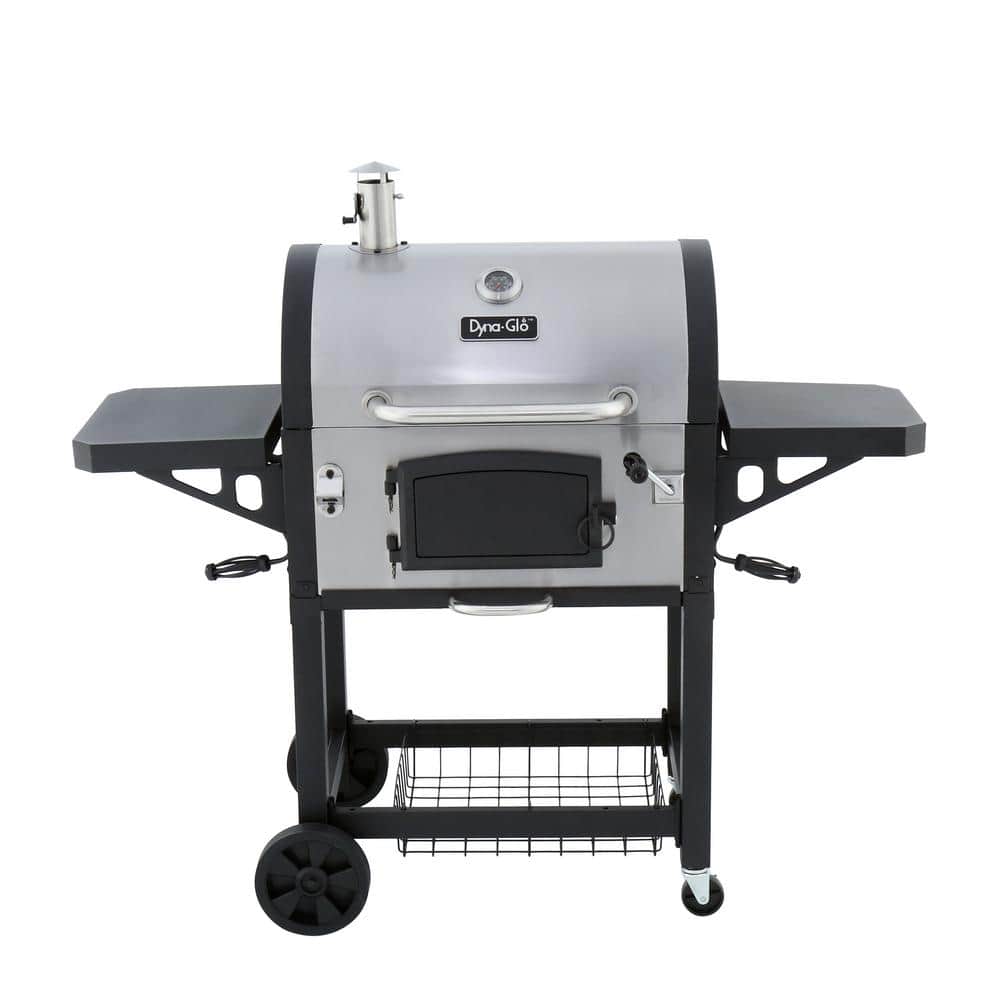 Heavy-Duty Large Charcoal Grill in Black and Stainless Steel