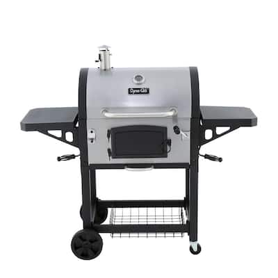 Heavy-Duty Large Charcoal Grill in Black and Stainless Steel