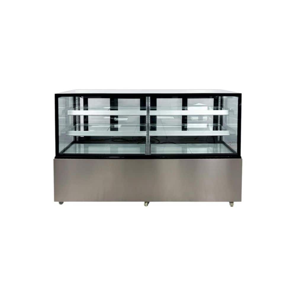 72  in. 21.5 cu. ft. NSF Auto Defrost Commercial Glass Bakery Display Refrigerator Case in Stainless Steel