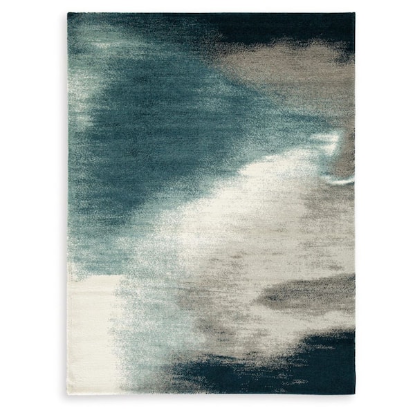 Brentward Blue/Beige 5 ft. x 7 ft. Abstract Area Rug