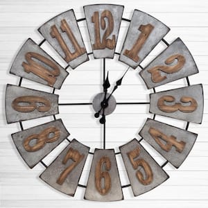 Windmill Wood Silver Wall Clock