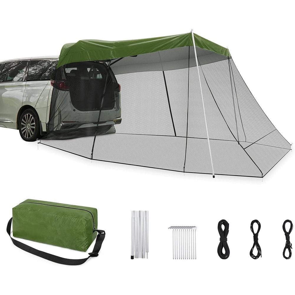 114 Portable 210T Polyester Car Awning Sun Shelter with Mosquito Net for SUV Tailgate Outdoor Camping Army Green price history on PriceWatchPro