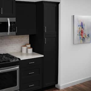 Avondale 18 in. W x 24 in. D x 90 in. H Ready to Assemble Plywood Shaker Pantry Kitchen Cabinet in Raven Black