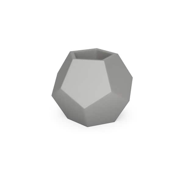 Unbranded 4 in. Gray Concrete Dodecahedro Planter