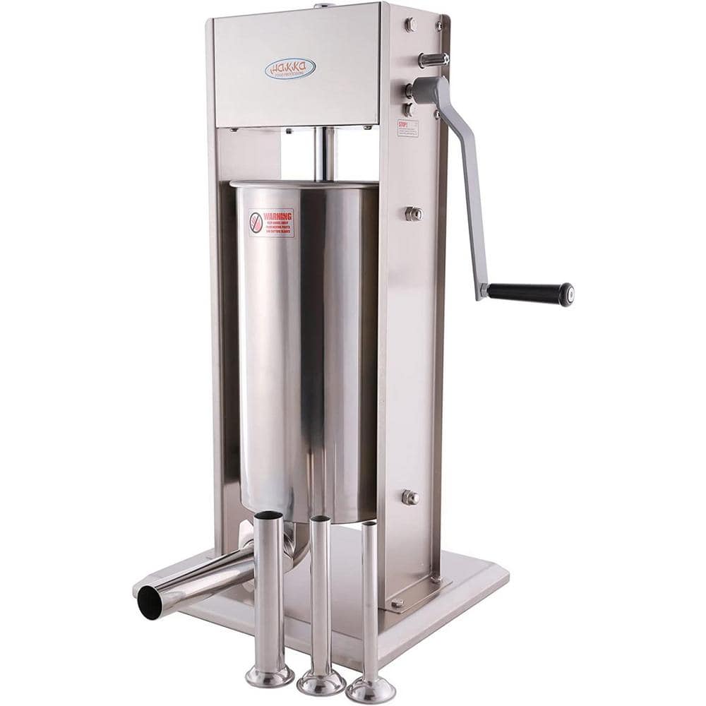 The Sausage Maker - 10 lb. Heavy Duty Vertical Sausage Stuffer - Includes  Stuffing Tubes - Stainless Steel Frame, Metal Gears