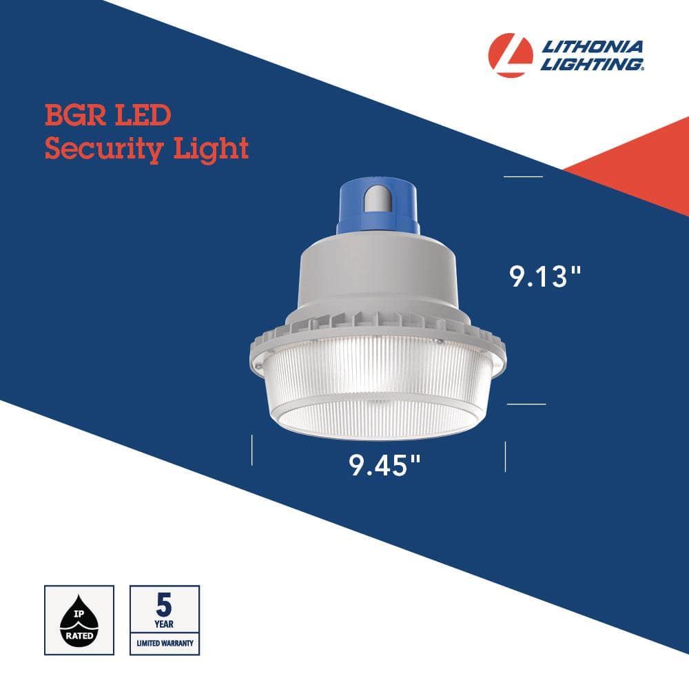 Lithonia Lighting 175-Watt Equivalent Integrated LED Gray Area Light with Switchable Color Temperatures