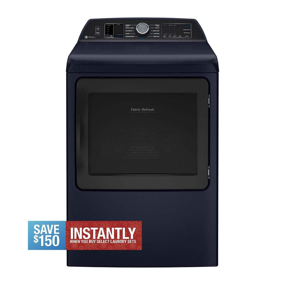 Profile 7.3 cu. ft. Smart Electric Dryer in Sapphire Blue with Fabric Refresh, Sanitize, Steam, ENERGY STAR
