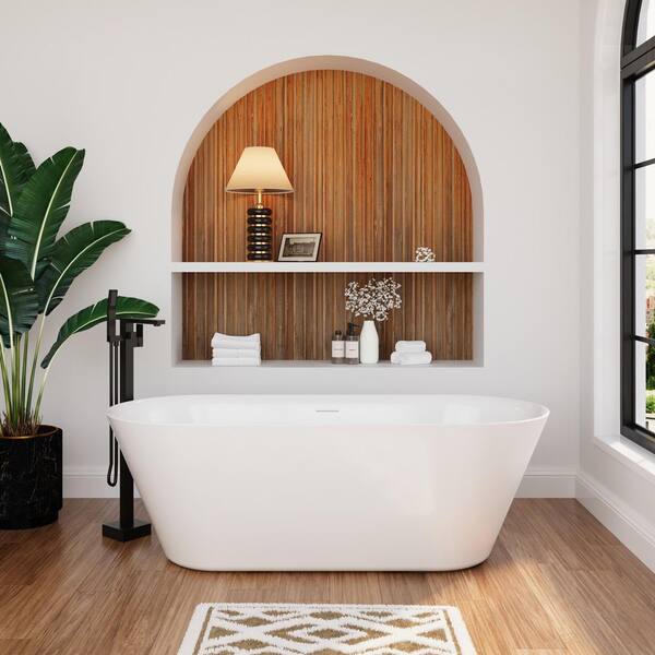 ANGELES HOME 71 in. x 29.5 in. Acrylic Flatbottom Freestanding