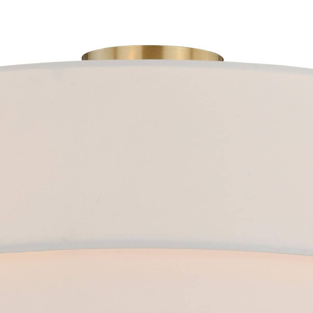 Burnaby 20.5" Matte Brass Drum Semi-Flush Mount Ceiling Light
