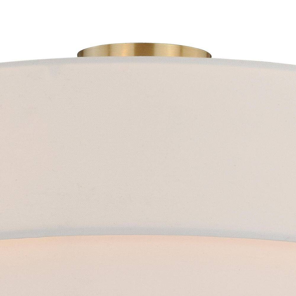 Burnaby 20.5" Matte Brass Drum Semi-Flush Mount Ceiling Light