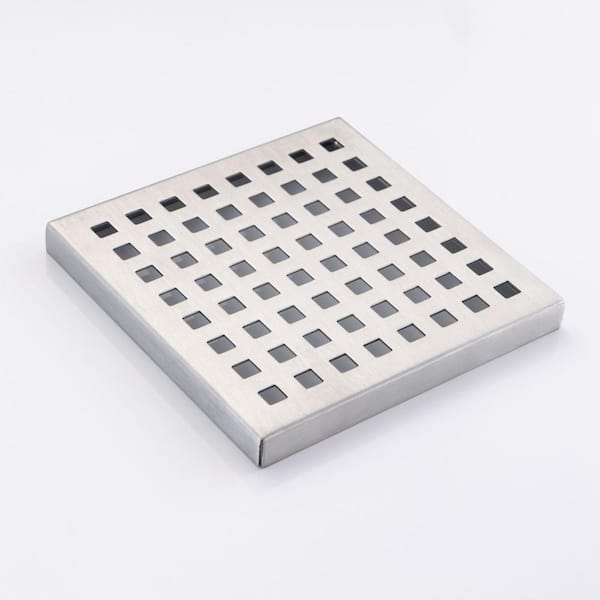 GIVING TREE 6 in. x 6 in. Stainless Steel Square Shower Drain with Mesh in Brushed Nickel