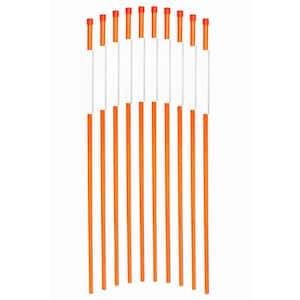 72 in. 1/4 in. Dia Reflective Driveway Markers Driveway Poles for Easy Visibility at Night, Orange (20-Pack)