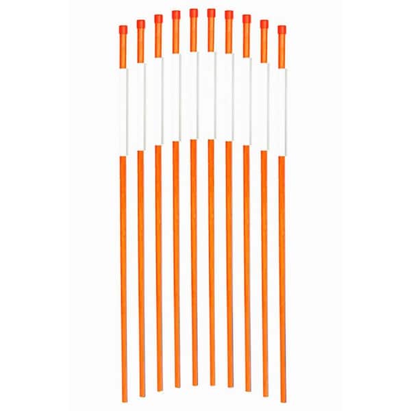 FiberMarker 72 in. 1/4 in. Dia Reflective Driveway Markers Driveway Poles for Easy Visibility at Night, Orange (20-Pack)