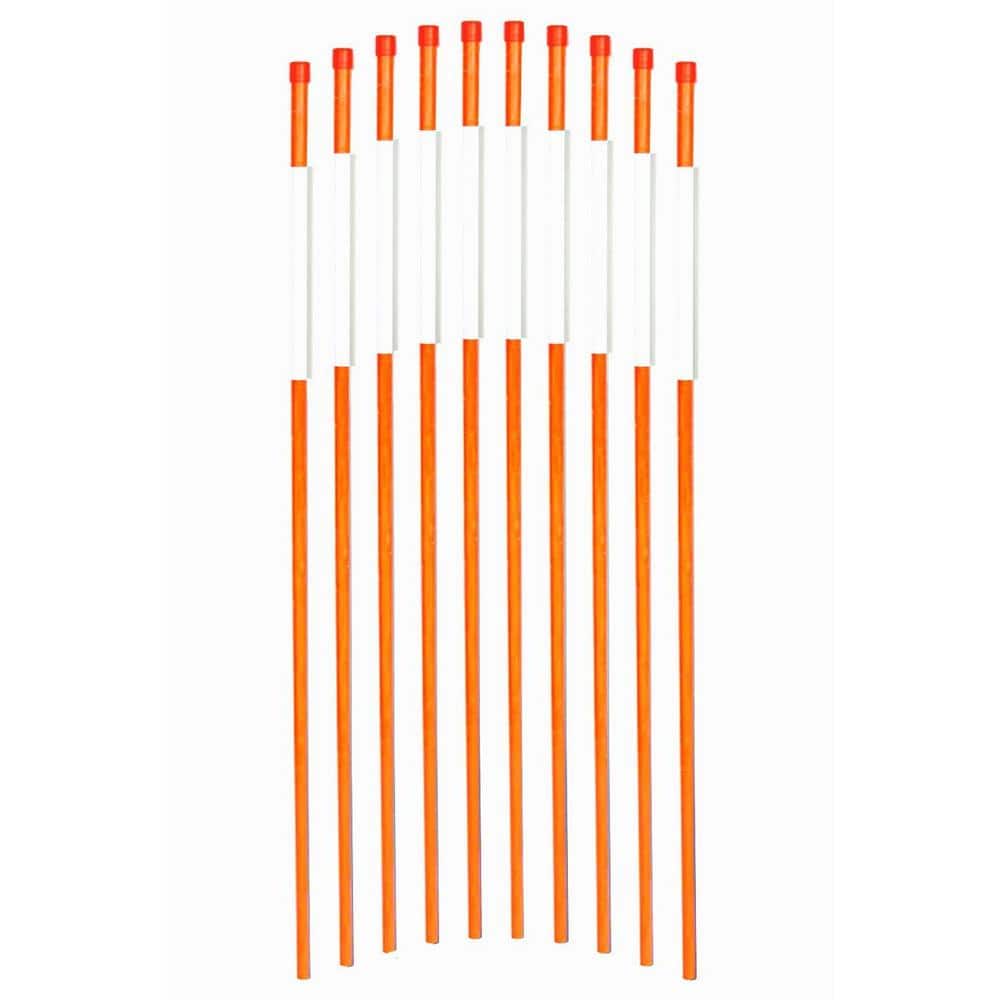 72 in. Orange Reflective Driveway Markers 5/16 in. Dia Solid Driveway Poles