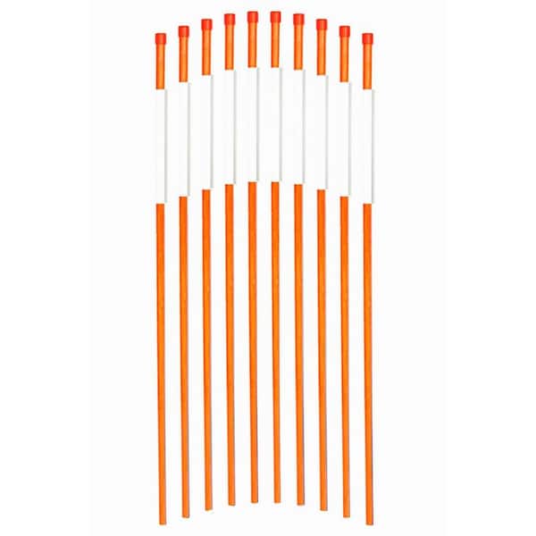 FiberMarker 72 in. Solid Reflective Driveway Markers Driveway Poles for Easy Visibility at Night,5/16 in. Diameter Orange, (24-Pack)