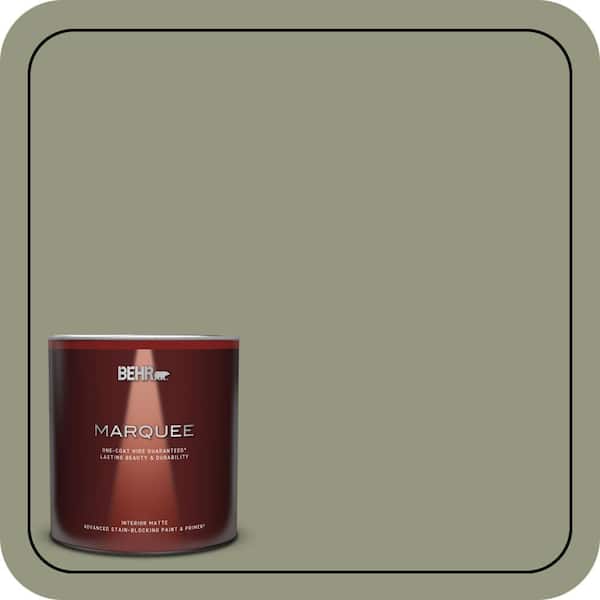 BEHR MARQUEE 1 qt. #S380-5 Milkweed Pod One-Coat Hide Matte Interior Paint & Primer