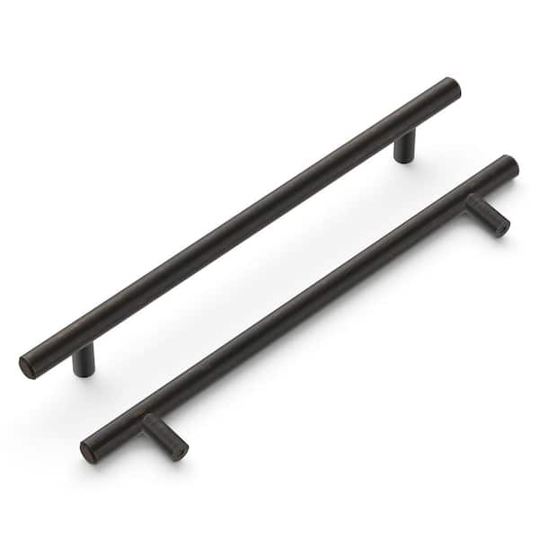 HICKORY HARDWARE Bar Pulls Collection Pull 7-9/16 in. (192mm) Center to Center Vintage Bronze Finish Modern Steel Bar Pulls (1-Pack)