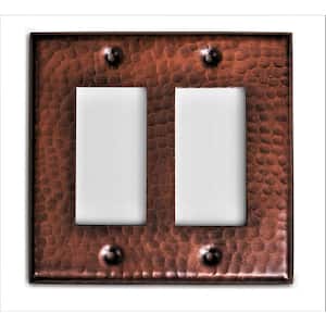 Pure Copper Hand Hammered Double Rocker Wall Plate