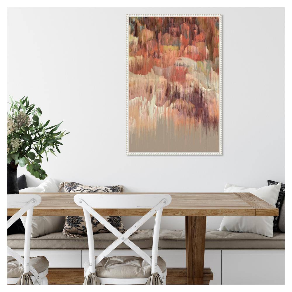 Large Beaded Perimeter Abstract Canvas Framed Wall Art
