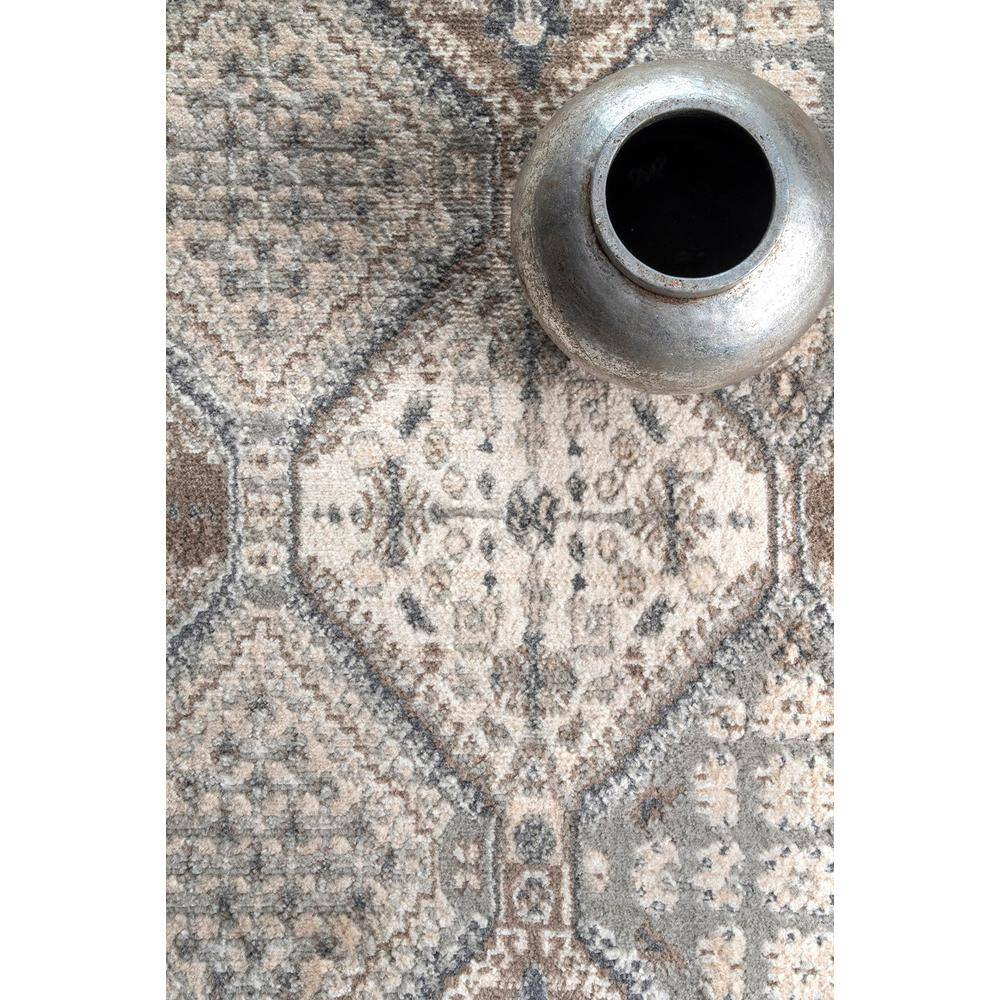 Becca Taupe and Gray Synthetic Traditional 5' x 8' Area Rug
