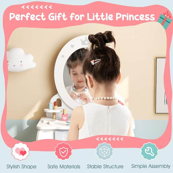 Beauty Set Kids Gift Toys for Girls Princess Hair Dryer Mirror Perfume  Lipstick Simulation Toys 