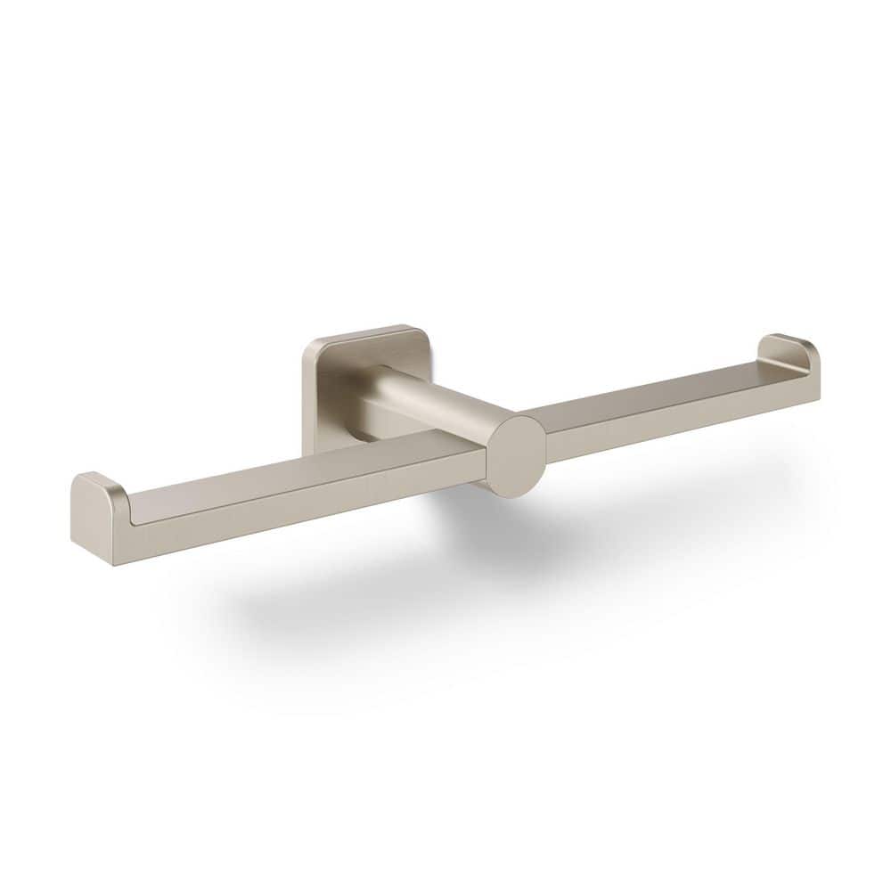 Parallel Double Toilet Paper Holder in Vibrant Brushed Nickel