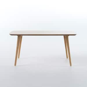 Cilla 40 in. Natural/White Medium Square Wood Coffee Table