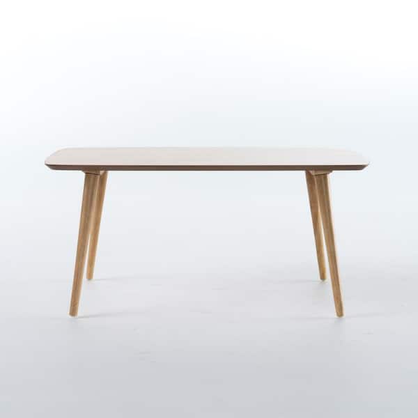 Noble House Cilla 40 in. Natural/White Medium Square Wood Coffee Table