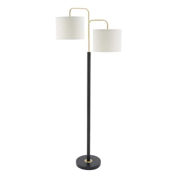 SAFAVIEH Geordi 64 in. Black/Gold Floor Lamp