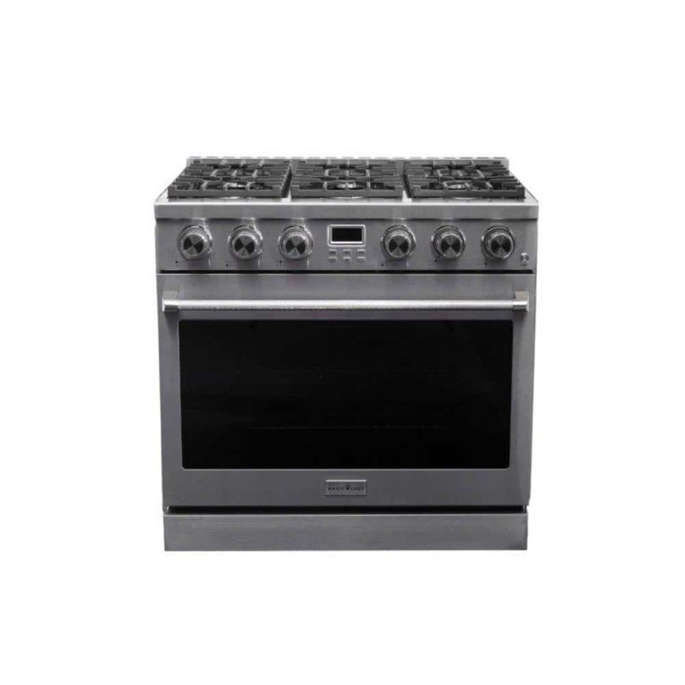 Magic Chef 36 in. 6-Burner Slide-in Gas Range in Stainless, with Convection