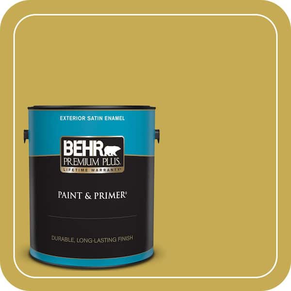 BEHR PREMIUM PLUS 1 gal. #380D-6 Leapfrog Satin Enamel Exterior Paint & Primer