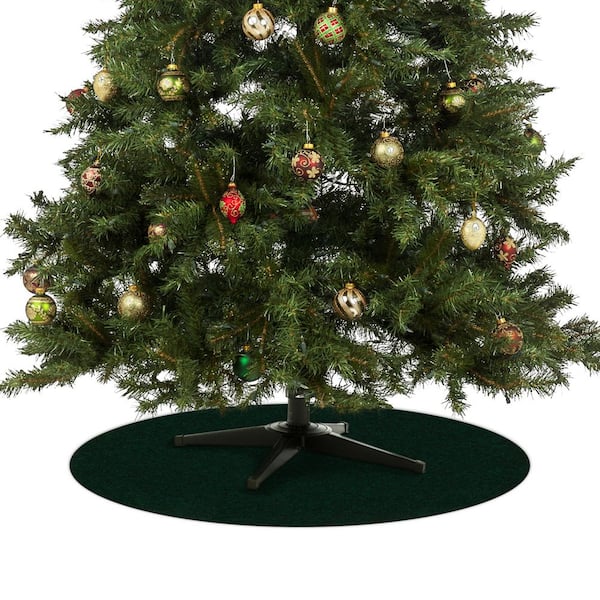 Green 30 in. Round Indoor Christmas Tree Stand Mat