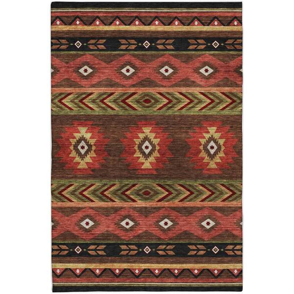 Dream Shag Premium Machine Washable Abstract ADS178 Brown 10 ft. x 14 ft. Area Rug